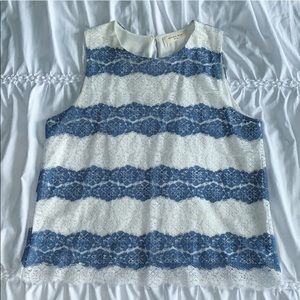 Sophie Rue Blue and White Lace Tank